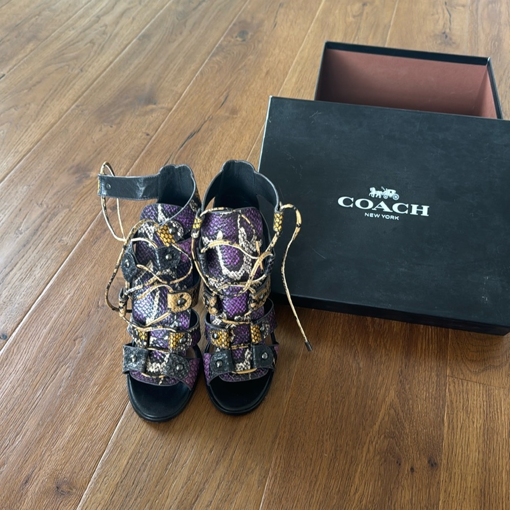 Coach Leslie Python Heels